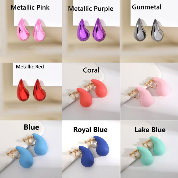 Water Drop Clip Earrings