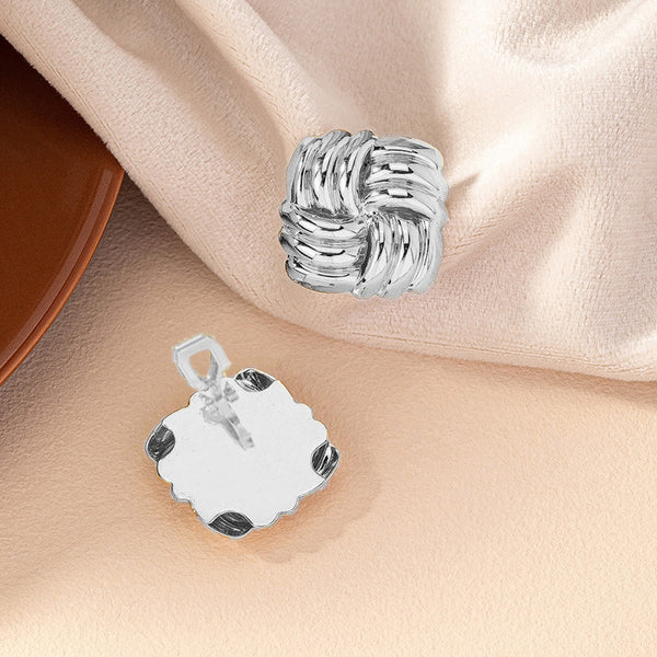 Square Twisted Clip On Earrings