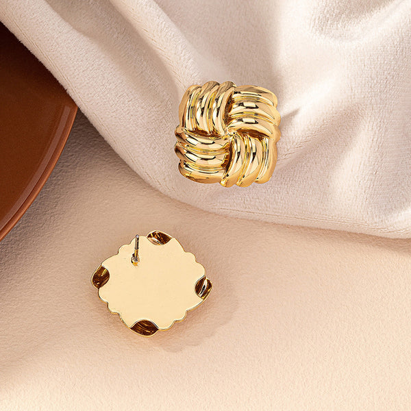 Square Twisted Stud Earrings
