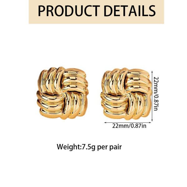 Square Twisted Clip On Earrings
