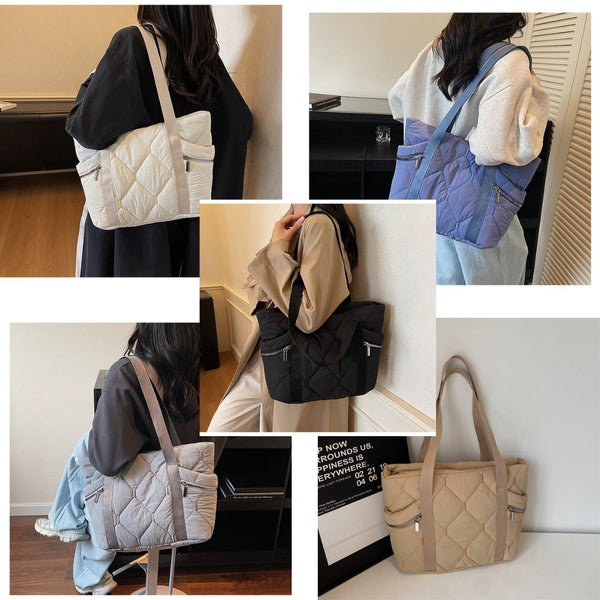 Diamond Patterned Commuter Tote