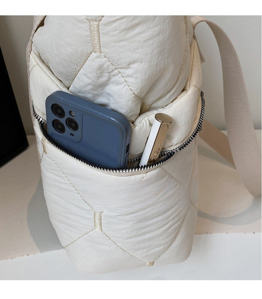 Diamond Patterned Commuter Tote