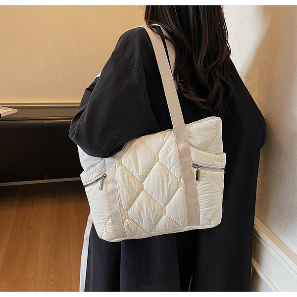 Diamond Patterned Commuter Tote