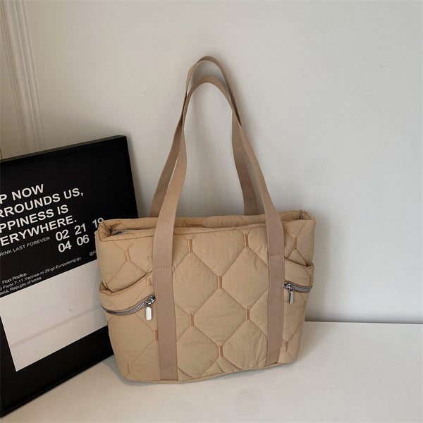 Diamond Patterned Commuter Tote