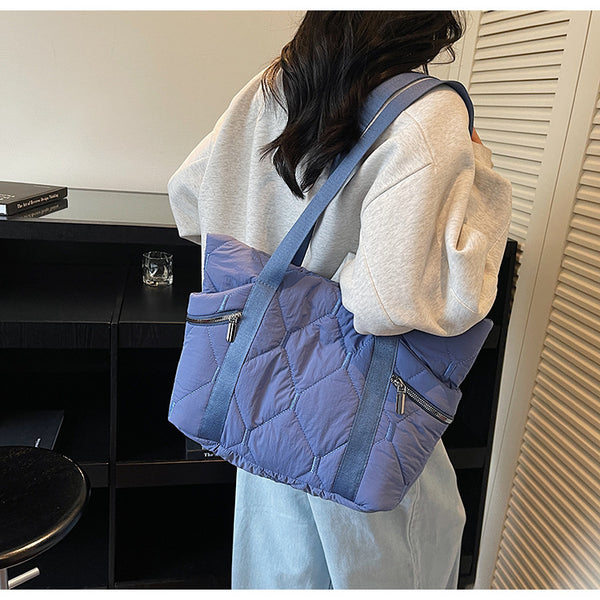 Diamond Patterned Commuter Tote