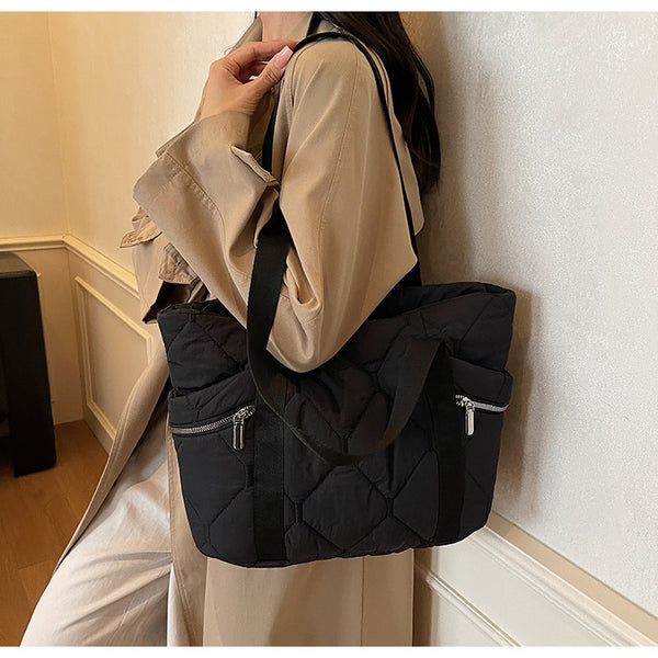 Diamond Patterned Commuter Tote