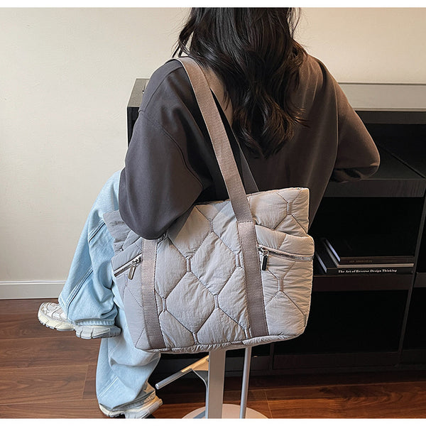 Diamond Patterned Commuter Tote