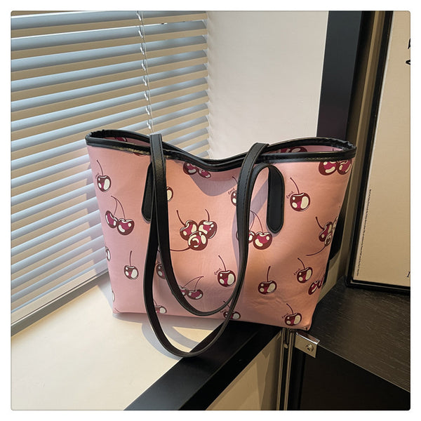 Cherry Print Tote Handbags