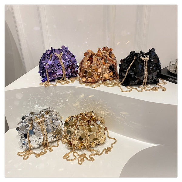 Unique Sequins Bucket Bag