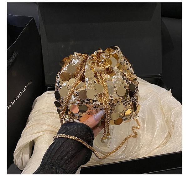 Unique Sequins Bucket Bag