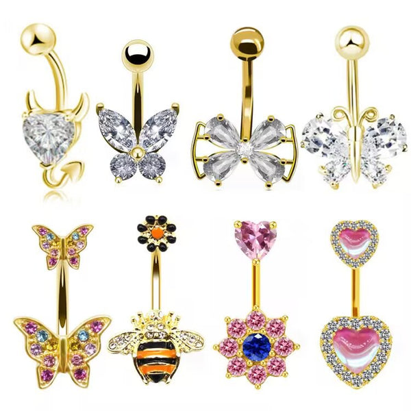 Rhinestone Belly Button Piercing