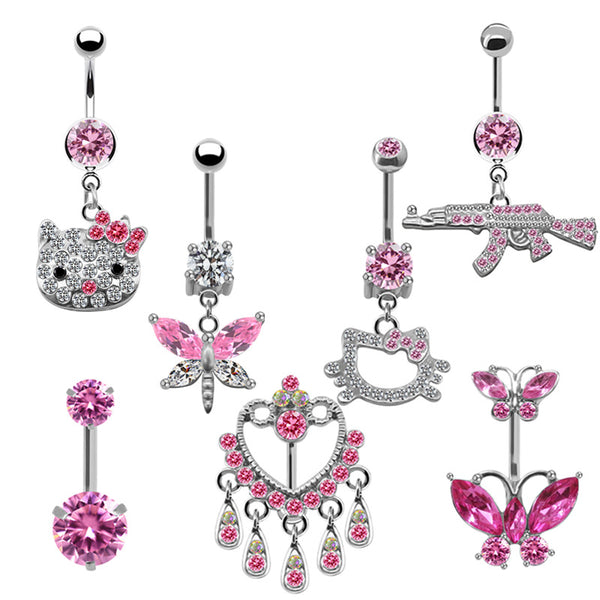 Pink Set Navel Piercing