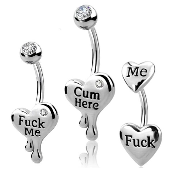 Punk Style Letter Navel Piercing