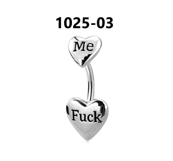Punk Style Letter Navel Piercing
