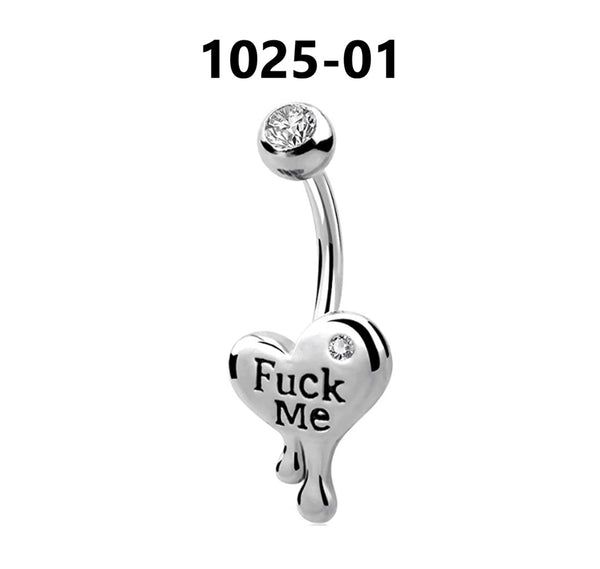 Punk Style Letter Navel Piercing