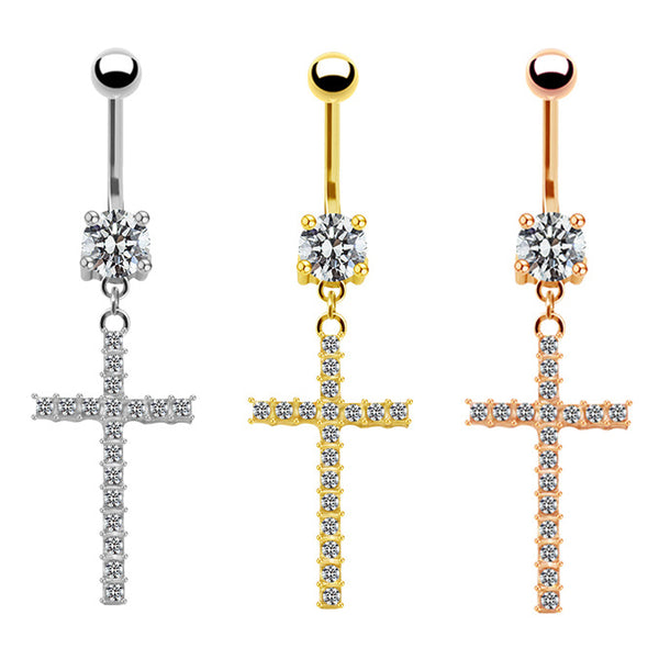 Navel Stud With Cross
