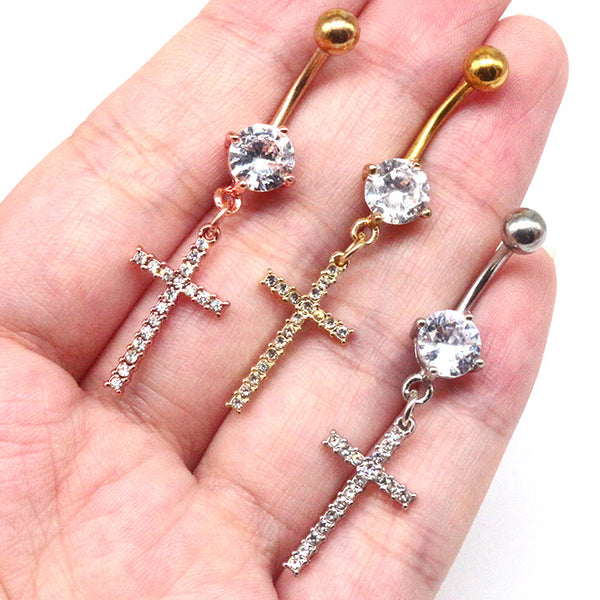 Navel Stud With Cross