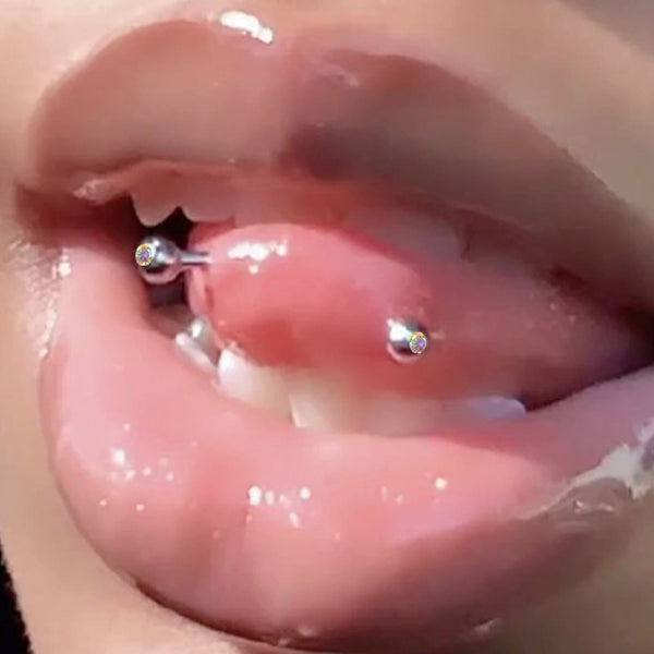 Stainless Steel Snake Eye Tongue Piercing