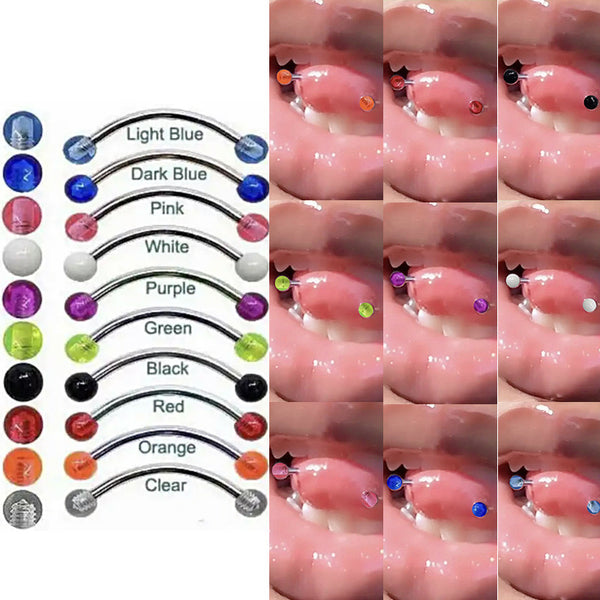 Acrylic Curved Rod Tongue Piercing
