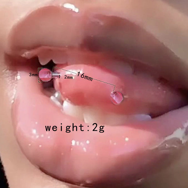 Acrylic Curved Rod Tongue Piercing