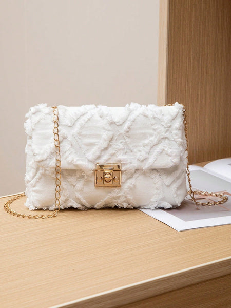 Criss Cross Denim Shoulder Bag