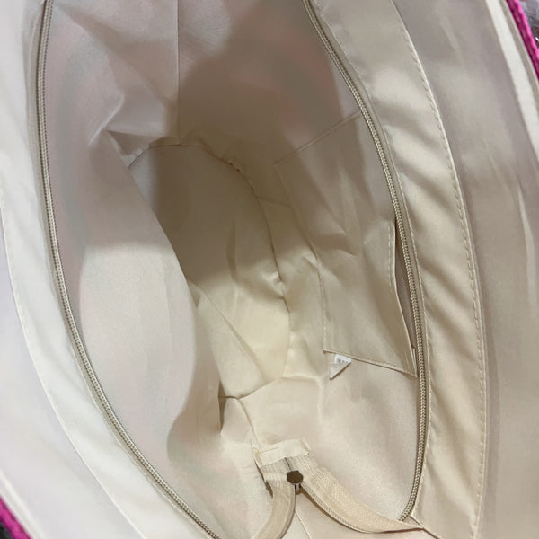 Color Block Matching Straw Bag And Hat