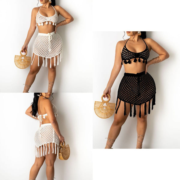 Knitted Mesh 2 Piece Beachwear