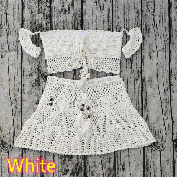 Handmade Crocheted 2 Piece With Mini Skirt