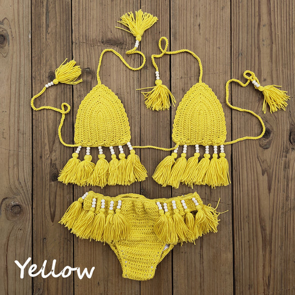 Handmade Crochet Tassel Bikini Set