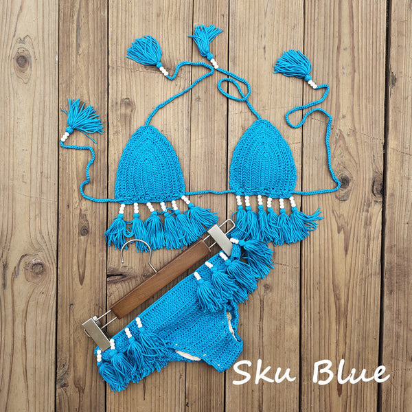 Handmade Crochet Tassel Bikini Set