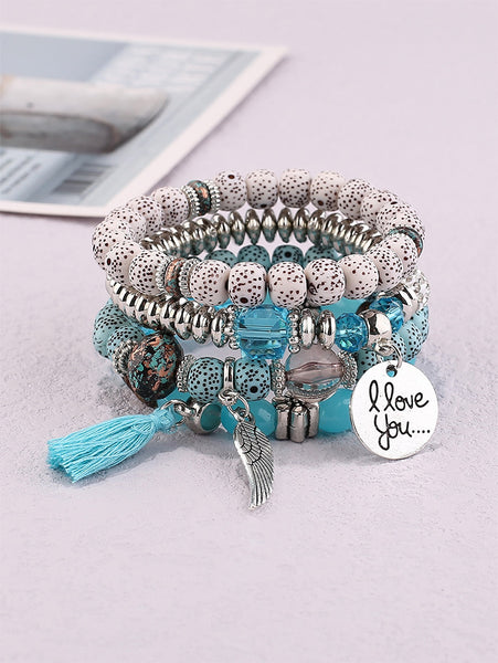 I Love You Boho Beaded Bracelets