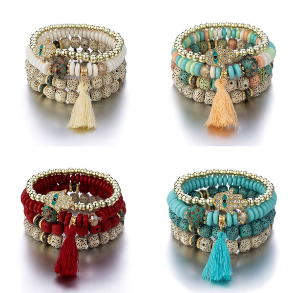 Evil Eye Boho Beaded Bracelets