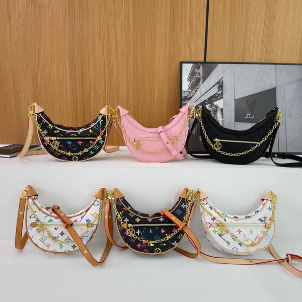 VL Monogram Crescent Shoulder Bag
