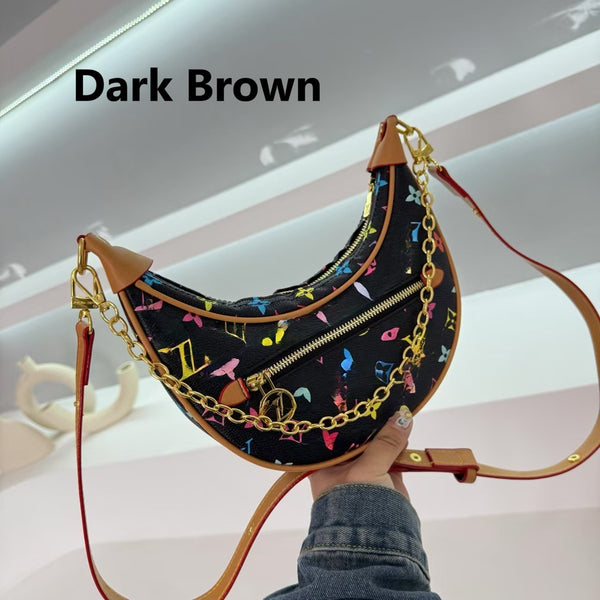 VL Monogram Crescent Shoulder Bag