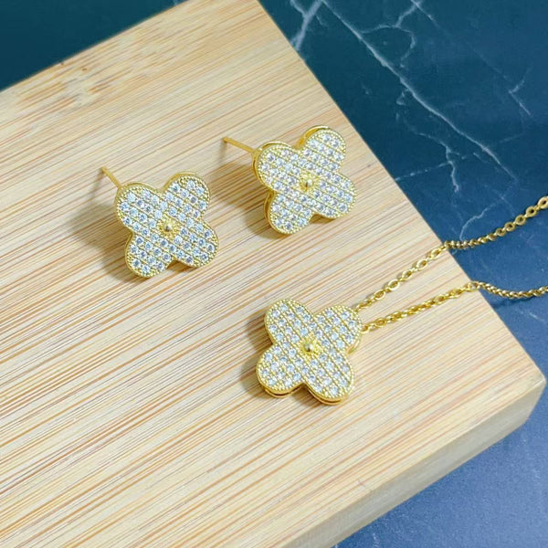 Micro Zircon Pendant 2 Piece Set