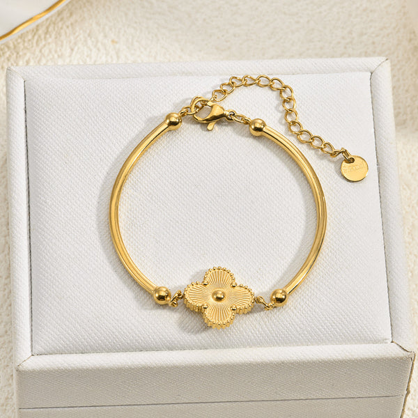 Single Flower Double Sided Clover Bracelet