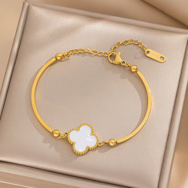 Single Flower Double Sided Clover Bracelet