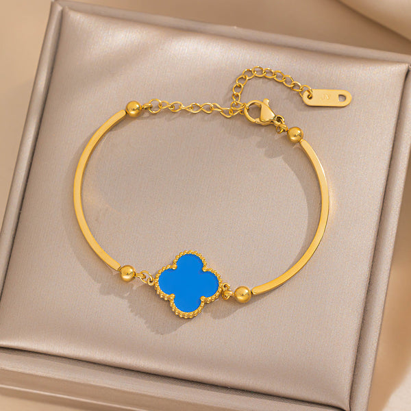 Single Flower Double Sided Clover Bracelet