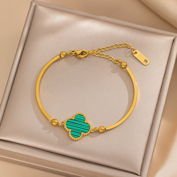 Single Flower Double Sided Clover Bracelet