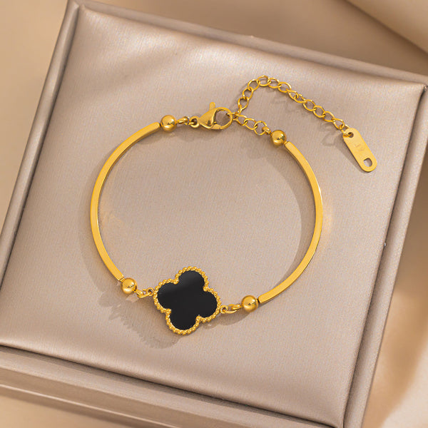 Single Flower Double Sided Clover Bracelet