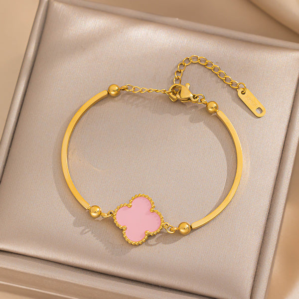 Single Flower Double Sided Clover Bracelet