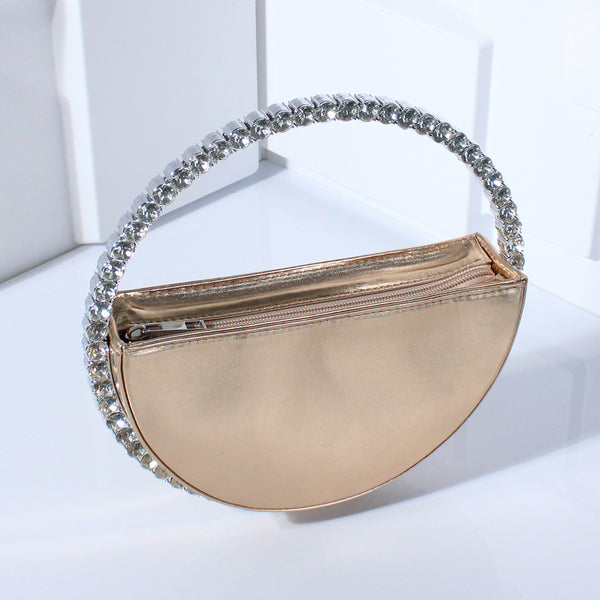 Evening Clutch With Rhinestone Handle
