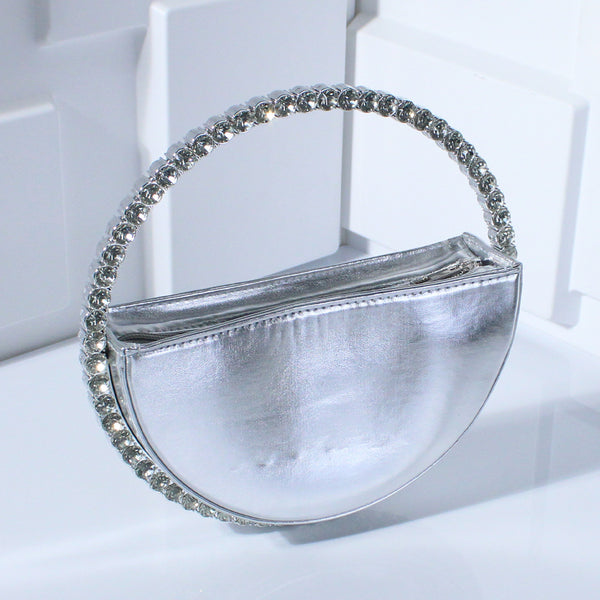 Evening Clutch With Rhinestone Handle