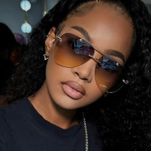 Frameless Aviator Sunglasses