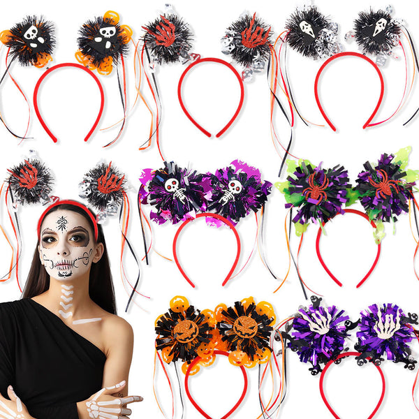Halloween Fringed Pom Pom Headband