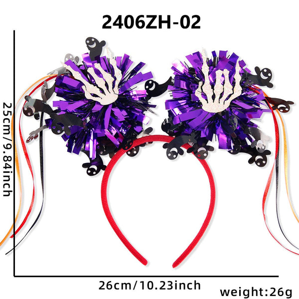 Halloween Fringed Pom Pom Headband
