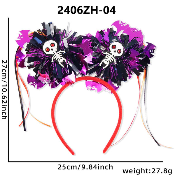 Halloween Fringed Pom Pom Headband