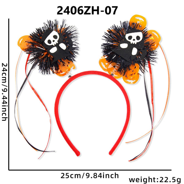 Halloween Fringed Pom Pom Headband