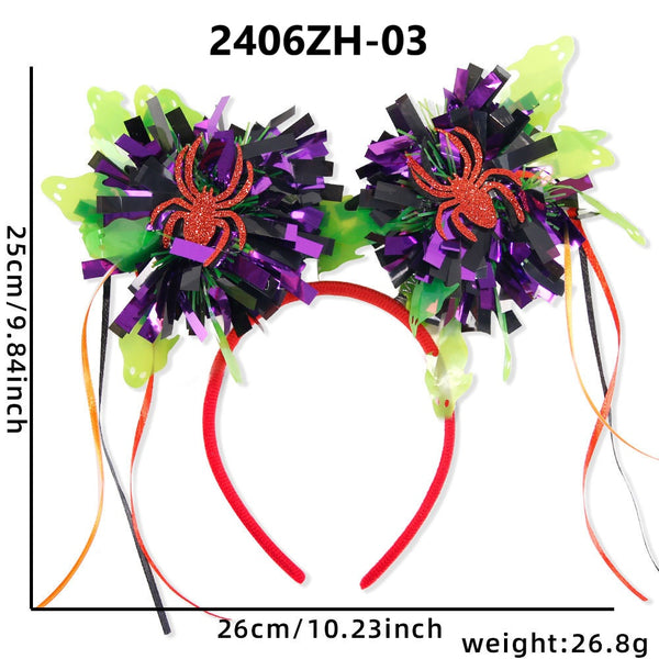 Halloween Fringed Pom Pom Headband