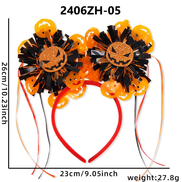 Halloween Fringed Pom Pom Headband
